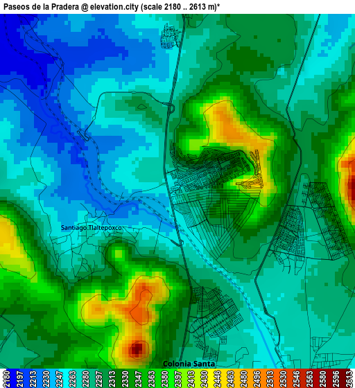 Paseos de la Pradera elevation map