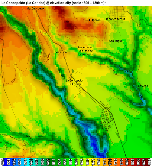 La Concepción (La Concha) elevation map