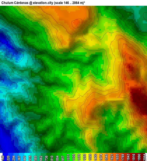 Chulum Cárdenas elevation map