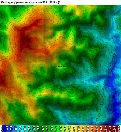 Caxitepec elevation map