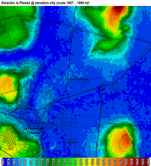 Estación la Piedad elevation map