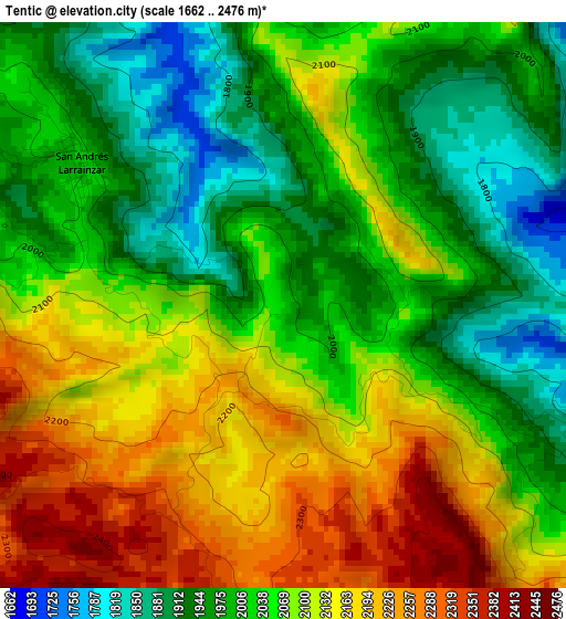 Tentic elevation map