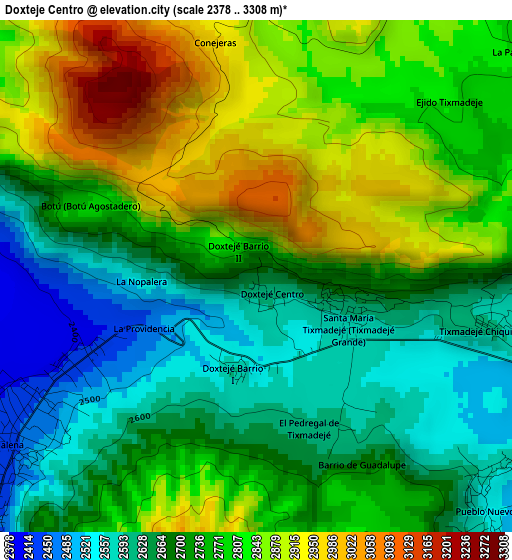 Doxteje Centro elevation map