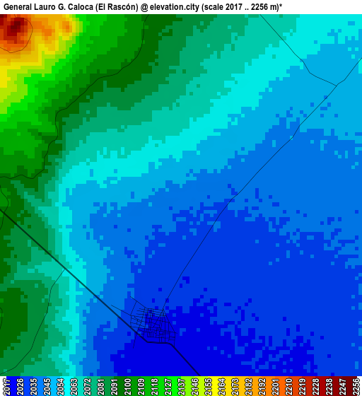 General Lauro G. Caloca (El Rascón) elevation map