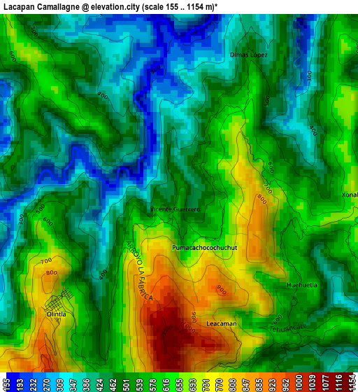 Lacapan Camallagne elevation map