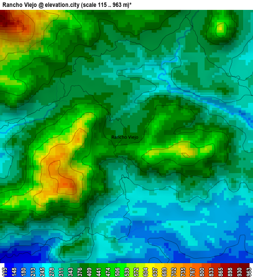 Rancho Viejo elevation map