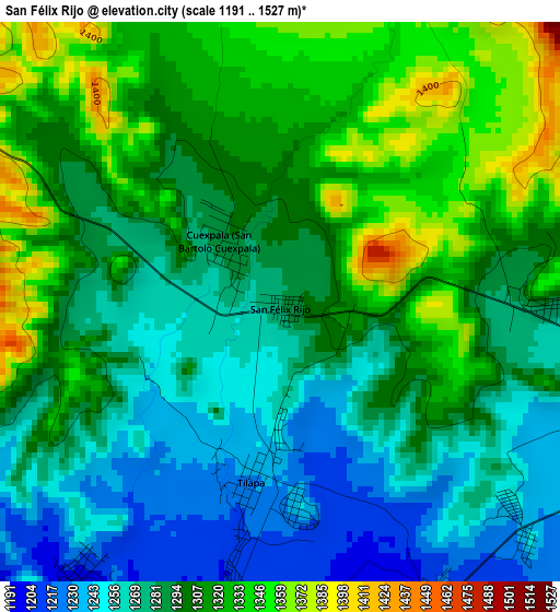 San Félix Rijo elevation map