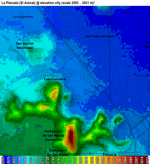 La Planada (El Arenal) elevation map