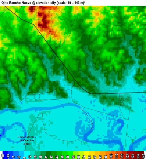 Ojite Rancho Nuevo elevation map