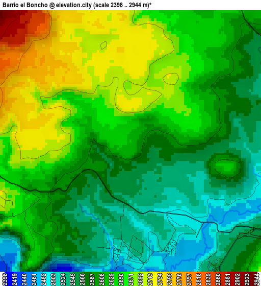 Barrio el Boncho elevation map