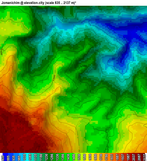 Jomanichim elevation map