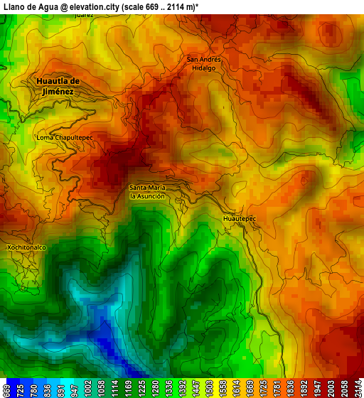 Llano de Agua elevation map