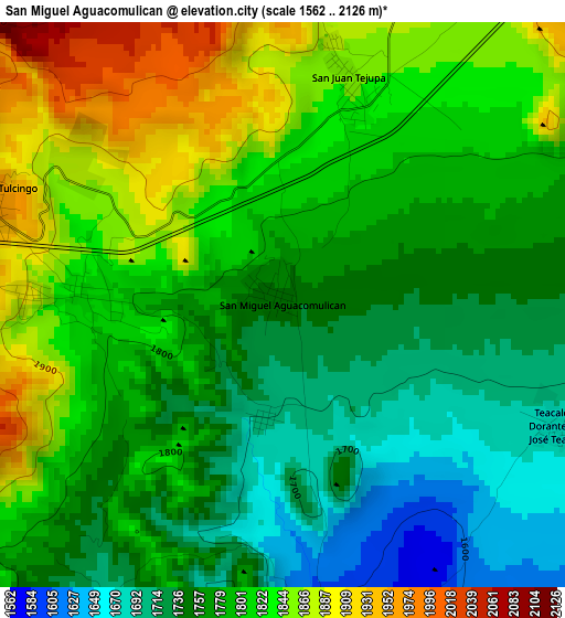 San Miguel Aguacomulican elevation map