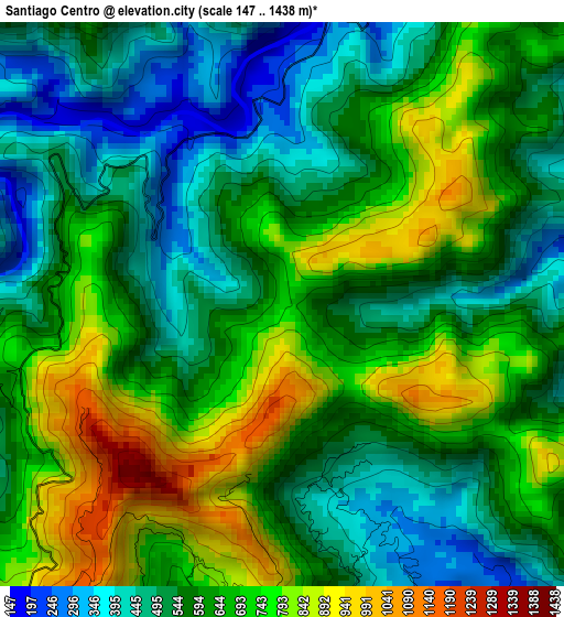 Santiago Centro elevation map