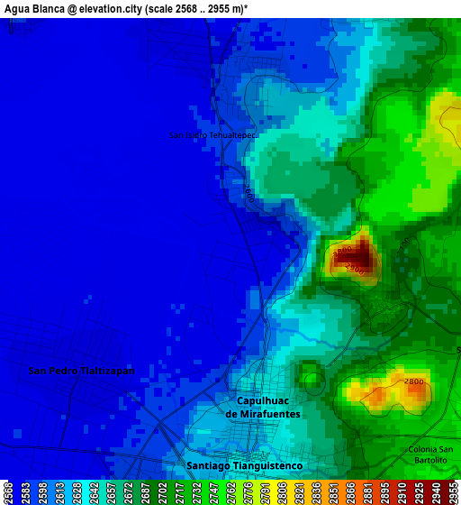 Agua Blanca elevation map