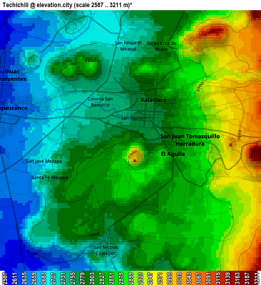 Techichili elevation map