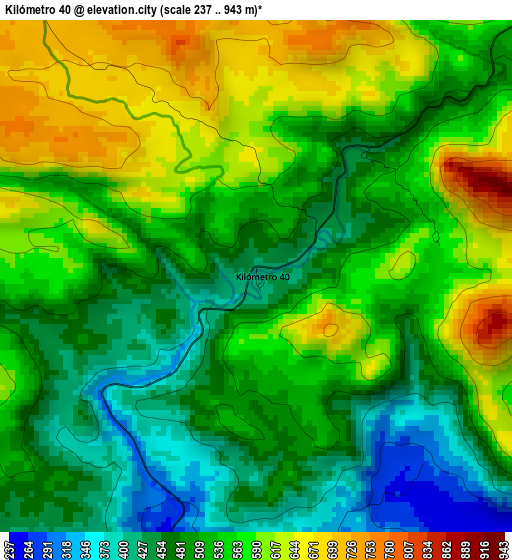 Kilómetro 40 elevation map