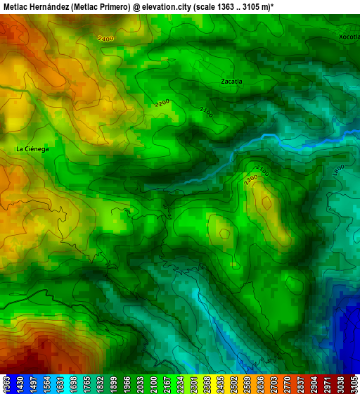 Metlac Hernández (Metlac Primero) elevation map