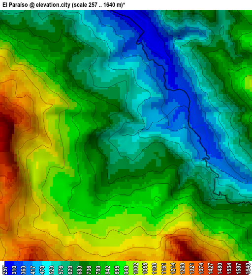 El Paraíso elevation map