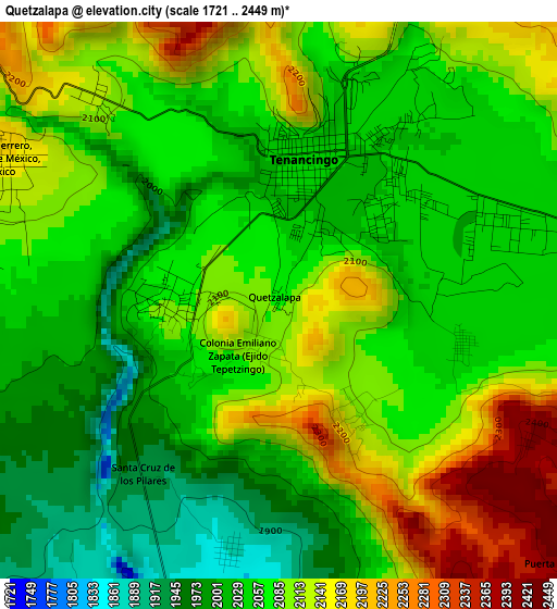 Quetzalapa elevation map