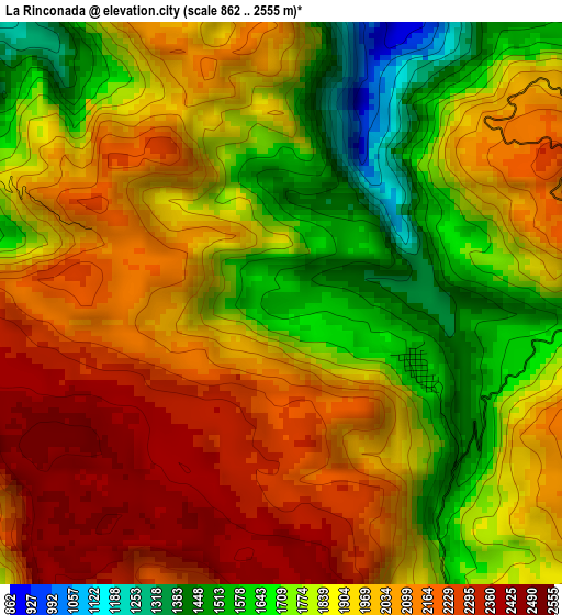 La Rinconada elevation map