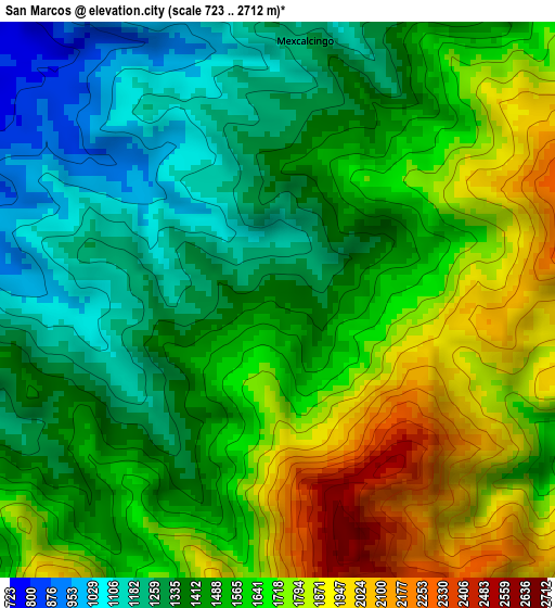 San Marcos elevation map