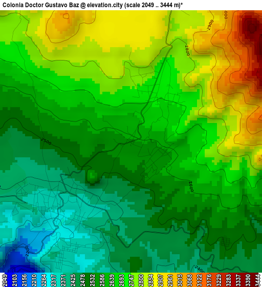 Colonia Doctor Gustavo Baz elevation map