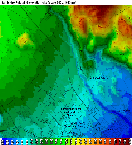 San Isidro Palotal elevation map