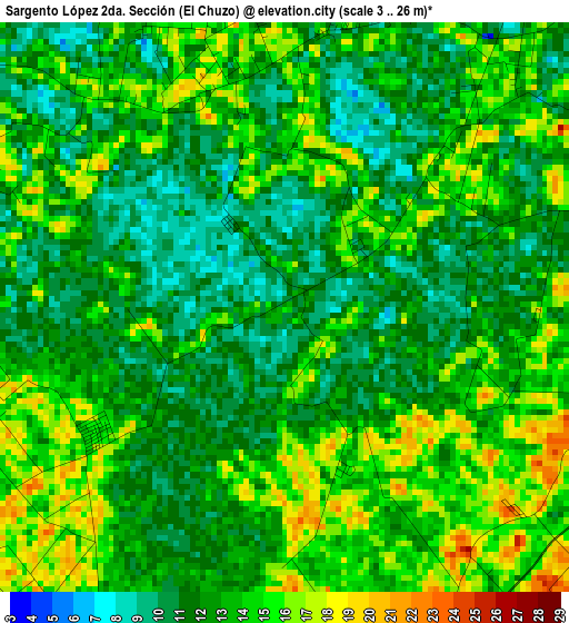 Sargento López 2da. Sección (El Chuzo) elevation map