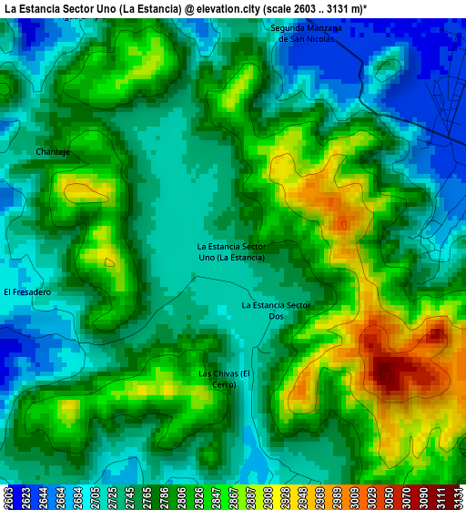 La Estancia Sector Uno (La Estancia) elevation map