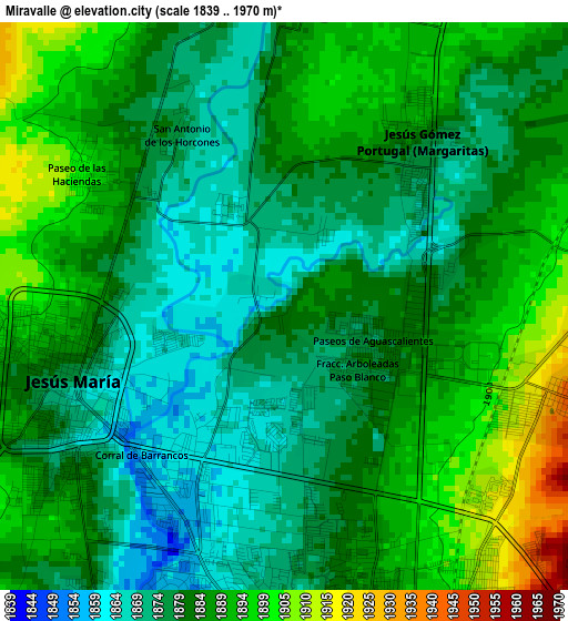 Miravalle elevation map