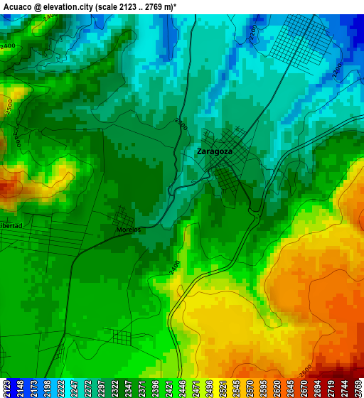 Acuaco elevation map