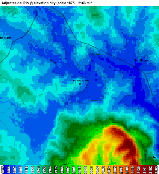 Adjuntas del Río elevation map