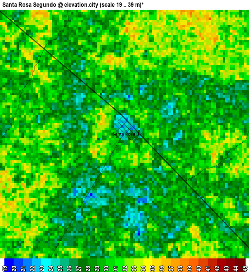 Santa Rosa Segundo elevation map