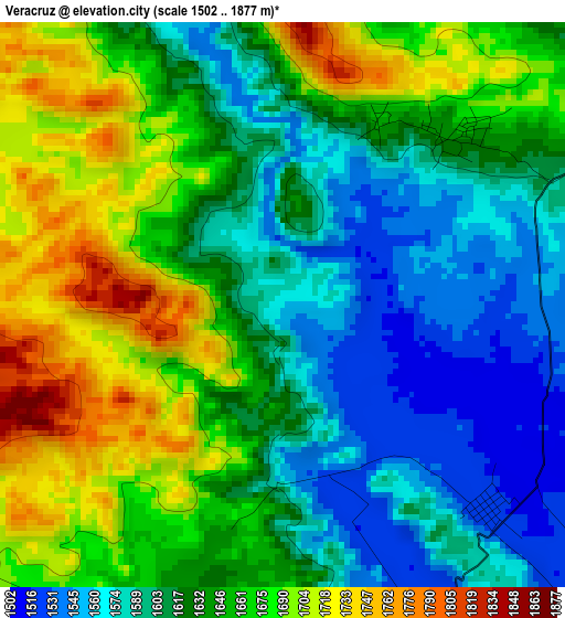 Veracruz elevation map