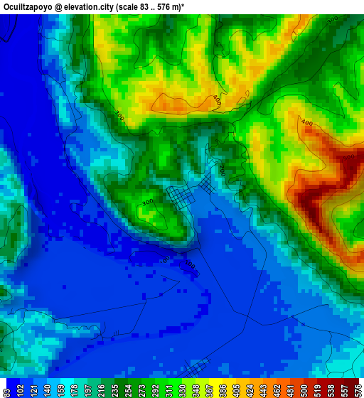 Ocuiltzapoyo elevation map