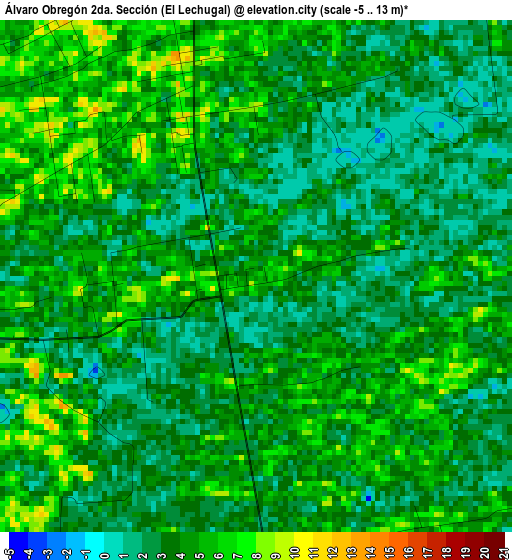 Álvaro Obregón 2da. Sección (El Lechugal) elevation map