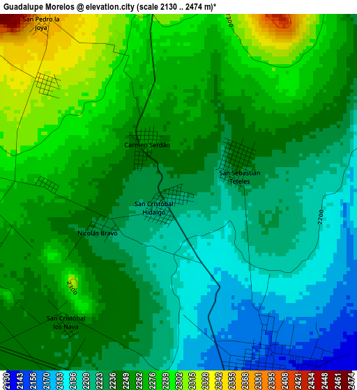 Guadalupe Morelos elevation map