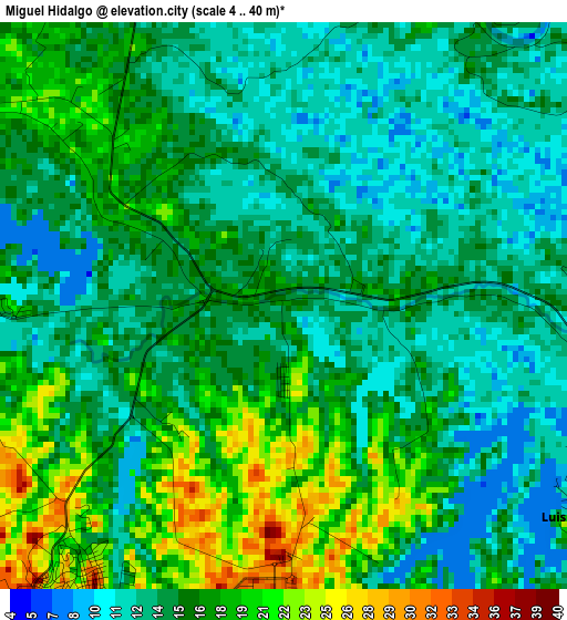 Miguel Hidalgo elevation map