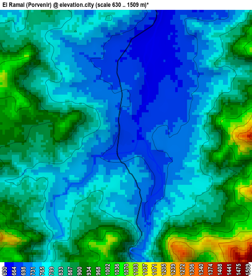 El Ramal (Porvenir) elevation map