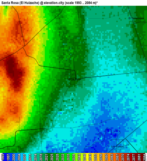 Santa Rosa (El Huizache) elevation map