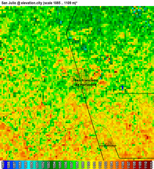San Julio elevation map