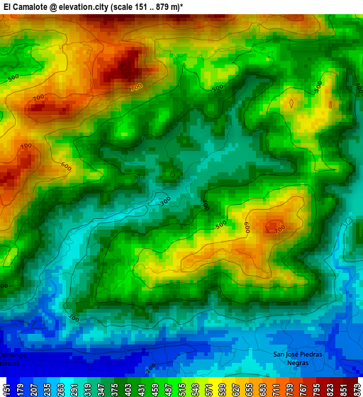 El Camalote elevation map