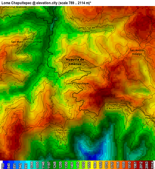 Loma Chapultepec elevation map