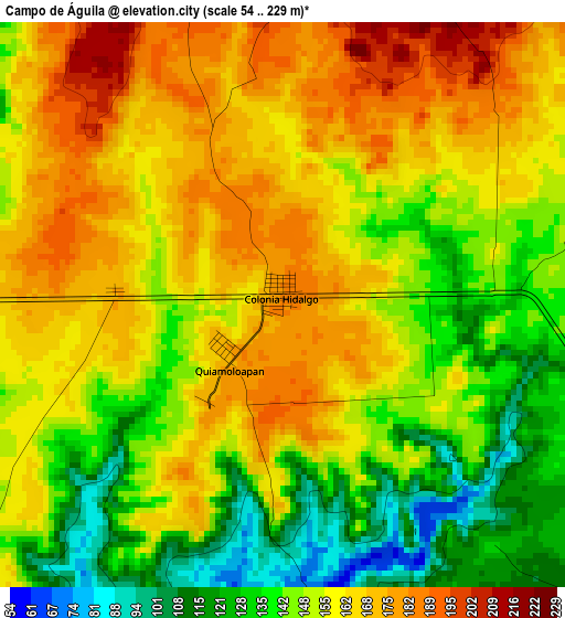 Campo de Águila elevation map