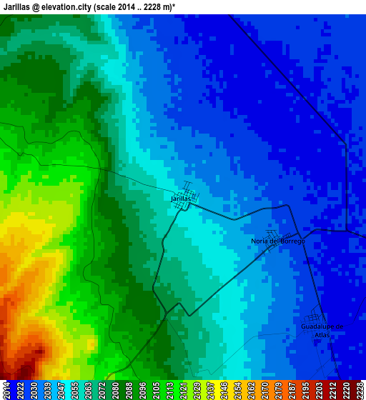 Jarillas elevation map