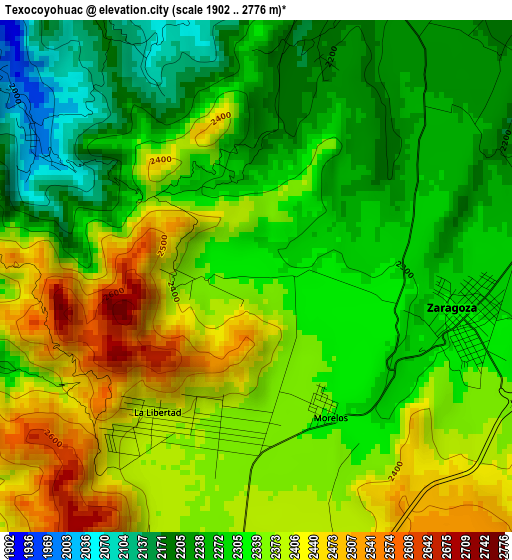 Texocoyohuac elevation map