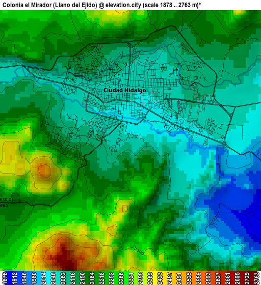 Colonia el Mirador (Llano del Ejido) elevation map