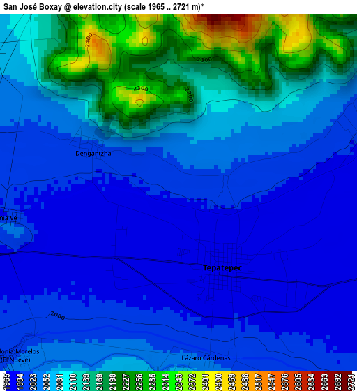 San José Boxay elevation map