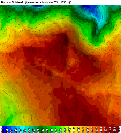 Mariscal Subikuski elevation map